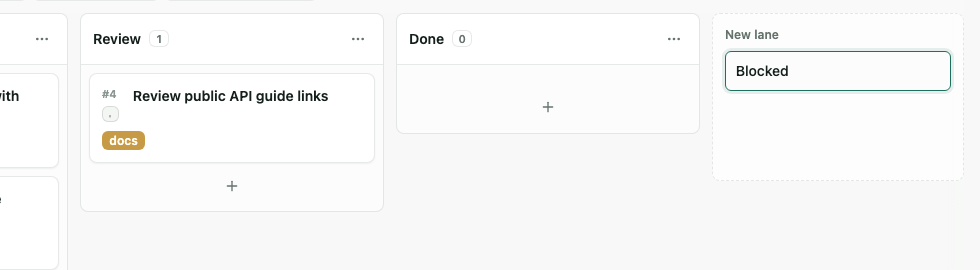 Inline lane create